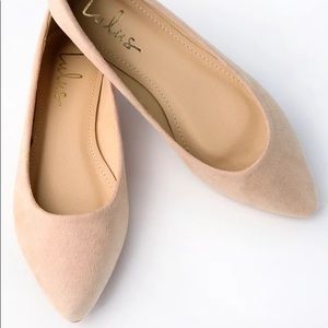 Holly Light Nude Suede Flats